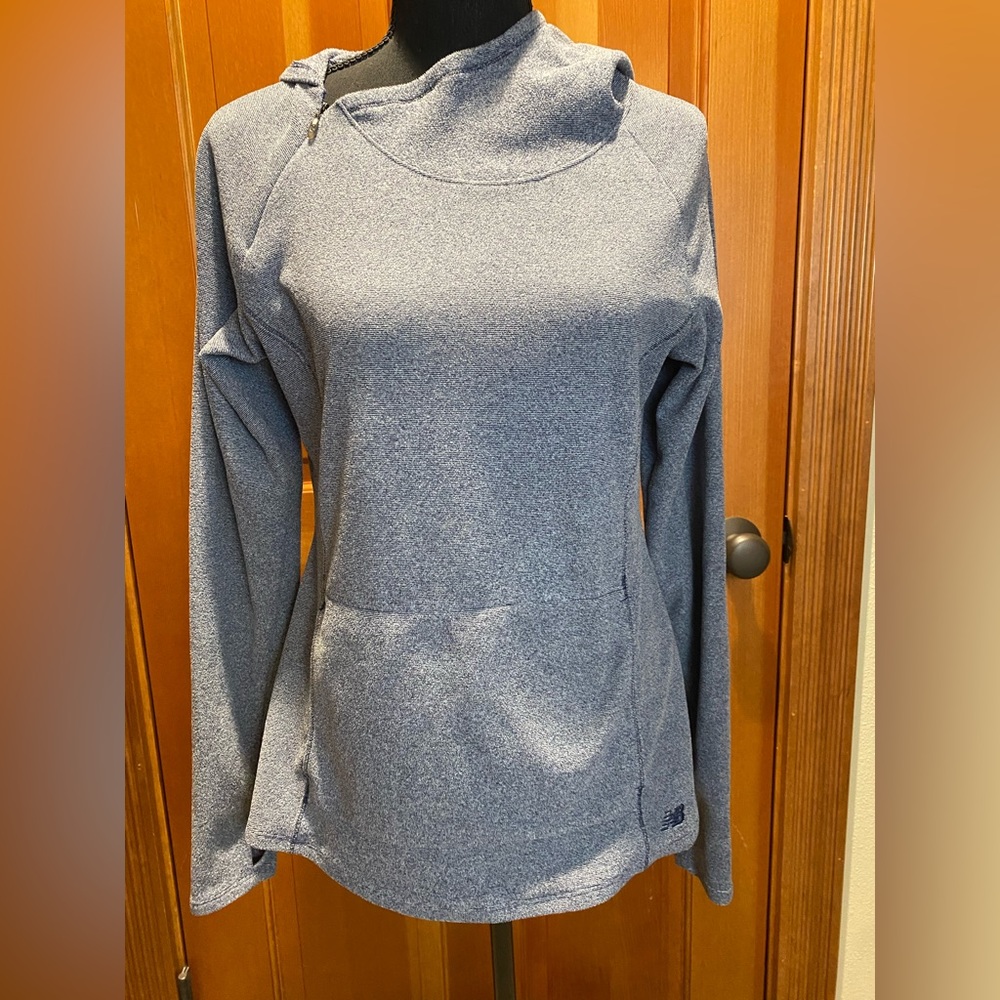 New Balance Light Weight Blue Hooded Sweatshirt, size M.